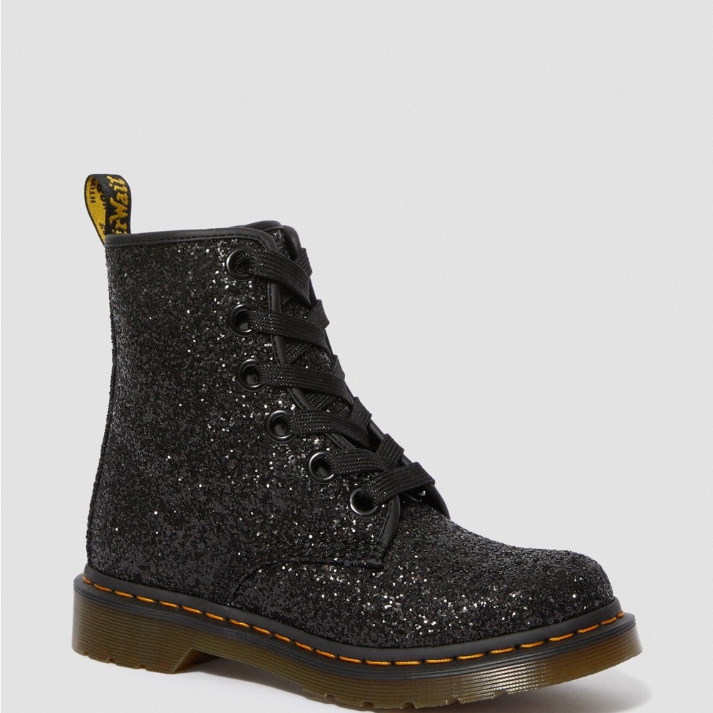 Dr. Martens Black Sparkle Combat Boots